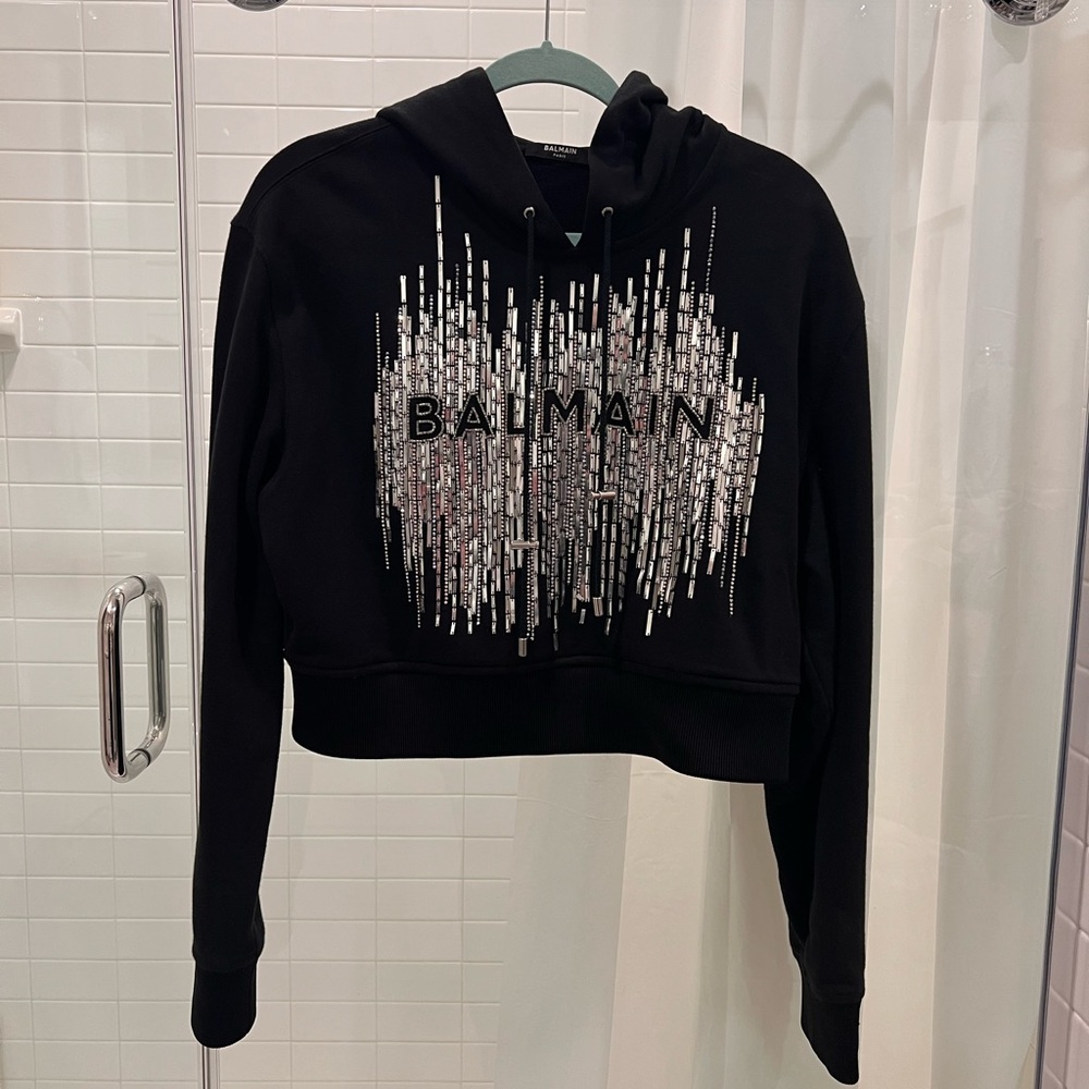 Balmain crystal hoodie